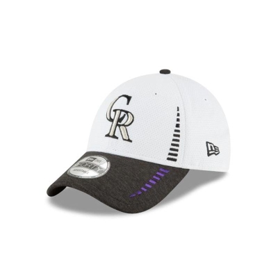 White Colorado Rockies Hat - New Era MLB Speed Tech 9FORTY Adjustable Caps USA0145327